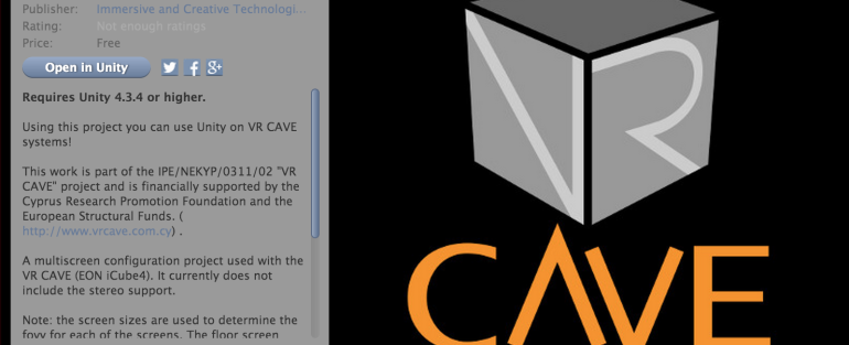 ICT VR CAVE Multiscreen configuration project on Unity Asset Store package